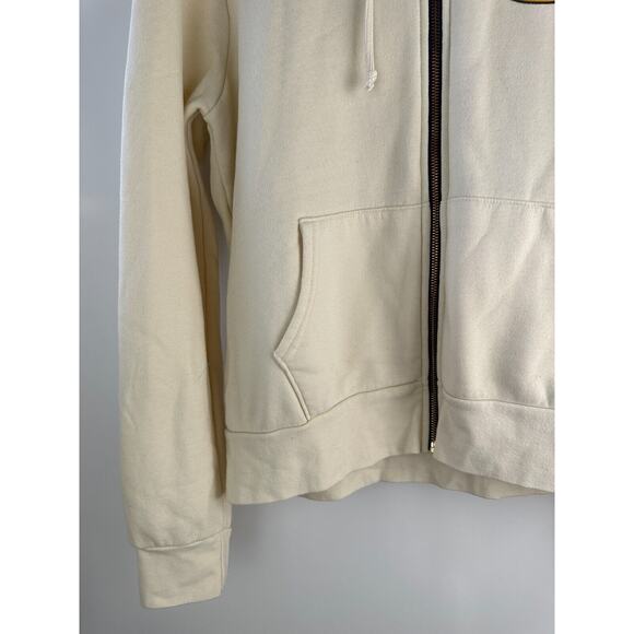Aviator Nation Smiley Face Full Zip Hoodie Jacket Cream Long Sleeve Size Large - Picture 13 of 15